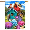 Colorful Birdhouses Spring House Flag 28 x 40 Briarwood Lane - 2 of 4