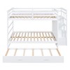 TiramisuBest Full Over Full Bunk Bed with Twin Trundle & Staircase, White, Space-Saving Wooden Bunk Bed with Storage Drawers - 4 of 4