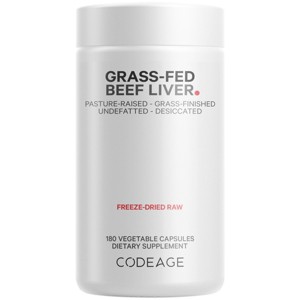 Codeage Grass-Fed Beef Liver Pasture-Raised Non-Defatted Glandular Supplement - 180ct - 1 of 4
