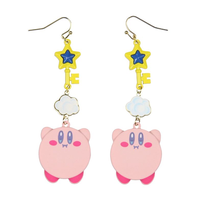 Kirby Dangle Earrings Cloud Key And Character Jewelry Fashion Earrings 1 Pair Pink, 1 of 4