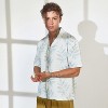 Campus Sutra Men Men's Ivory White Faded Foliage Oversized Shirt - 3 of 4