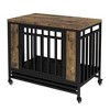 ORRD Vintage Wooden Dog House with Iron Door - Multi-functional Pet Crate & Side Table for Small Medium Dogs, Pull-Out Tray - 4 of 4