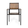 Christopher Knight Home Alametos Outdoor Industrial Acacia Wood 5 Piece Dining Set, Teak and Black - 4 of 4