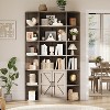 75" Tall 6-Tier Wide Wooden Bookshelf with Storage Cabinet and Doors - 4 of 4