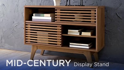 Modway Render 37.5'' Walnut Grain Console Table with Cabinet
