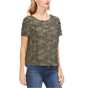 Vince Camuto Womens Fringed Camo Pullover Blouse - 1 of 1