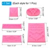 Unique Bargains Rose Silicone Polymer Clay Fondant Template for Crafts Air Dry DIY Candy 5 Pcs - 2 of 4