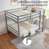 Full over Full Bunk Bed with Thick Posts,Wooden Bunk Bed with High Guardrail ,No Box Spring Needed, Natural - 4 of 4