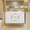 NicBex 36"Floating Bathroom Vanity with Top Resin Sink,Modern Wall-Mounted Bathroom Vanity Combo with 2 Doors&3 Drawers,No Faucet Included - 3 of 4