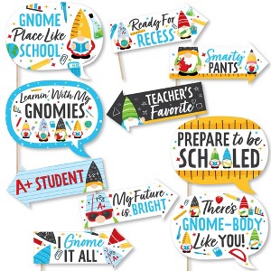 Big Dot of Happiness Funny School Gnomes - Teacher and Classroom Decorations Photo Booth Props Kit - 10 Piece - 1 of 4