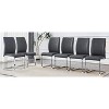 Akoasm 6-pieces Modern Dining Chair Study Chair With Arched Metal Silver Leg -Dark Gray - 3 of 4
