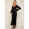 PinkBlush Black Ribbed Maternity Knit Maxi Dress - 3 of 4