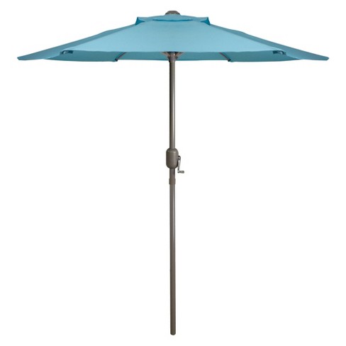 Northlight 6 5 Outdoor Patio Market Umbrella With Hand Crank Turquoise Blue Target