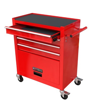 Maggift Tool Boxes and Totes, Mobile Cabinet with Wheels and Drawers, Rolling Chests for Industrial Workshops of Metal Tool Cart, Red, 24.4"*13"*29.9"