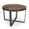 Kate and Laurel Gerhardt Round Metal Coffee Table, 24x24x15.5, Rustic Brown and Black - 2 of 4
