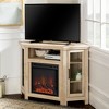 48" Corner Fireplace TV Stand with Faux Log Display, Glass Doors, and Storage for TVs up to 55" for Living Room and Bedroom - 3 of 4