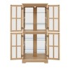FURNIinspire Utility Storage Cabinets Antique Display Cabinet, Showcase With Glass Doors For Collections, Living Room, Brown, 15.75"*30.32"*68.7" - 2 of 4