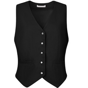 INSPIRE CHIC Women's Linen Sleeveless Button Down V Neck Waistcoat Vest - 1 of 4