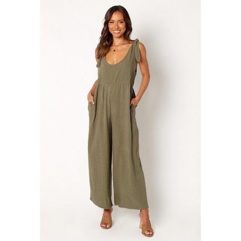 Petal And Pup Womens Ayla Linen Jumpsuit Olive M Target