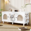LunaLulinlk Furniture Style Cat Cabinet Cream white Cat litter box With Sisal scratching door Cat friendly furniture - 2 of 4