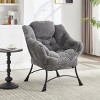 GlasFlength Accent Chairs Lazy Chair Modern Lounge Accent Chair Reading Chair Armchair Sofa Chair for Living Room, Gray, 30.63"*27.38"*7.93" - 2 of 4