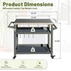 DOMETOUR 3-Shelf Outdoor Grill Cart with Wheels, Stainless Steel Tabletop, Grill Stand for Blackstone Griddle, Pizza Oven & Food Prep Table - 2 of 4