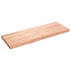 vidaXL Table Top, Light Brown 55.1"x19.7"x(0.8"-2.4") Treated Solid Wood Oak - 1 of 4