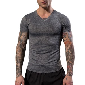 Anna-Kaci Active Men's V-Neck Short Sleeve Athletic Shirt with Stretch Fabric and Fitted Silhouette - 1 of 4