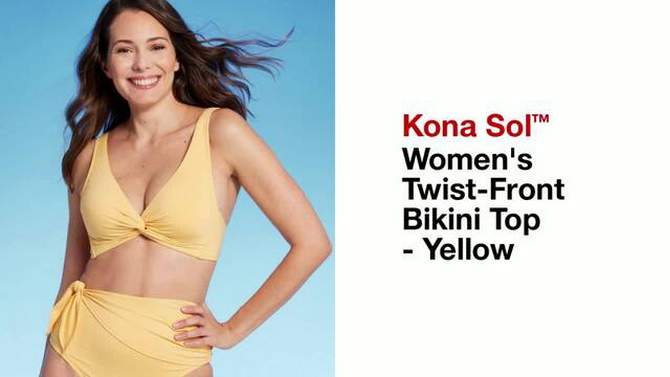 Women&#39;s Twist-Front Bikini Top - Kona Sol&#8482; Yellow, 2 of 7, play video