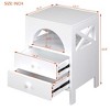 Modern Nightstand with Charging Station and Rgb Led Lights, Wood Bedside Table with 2 Drawers End Table for Bedroom Living Room-White - 3 of 4