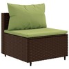 vidaXL Patio Sofa Set with Cushions Lounge Setting Outdoor Furniture Poly Rattan - Brown and Green 6 Piece - 4 of 4