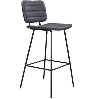 Zuo Boston Barstool (Set of 2) Vintage Black