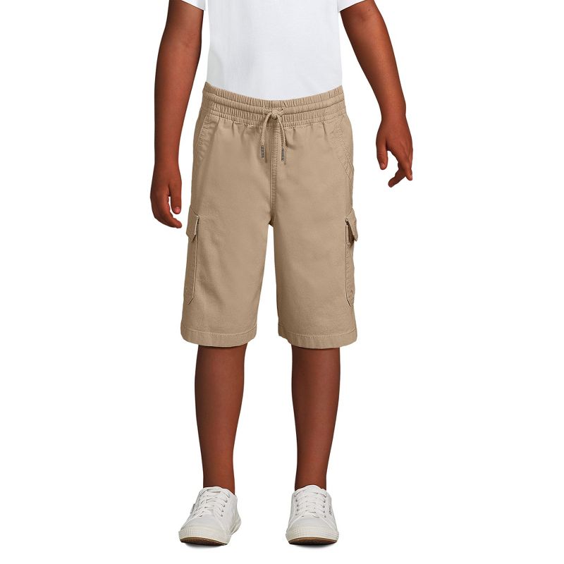 Lands' End Kids Stretch Canvas Utility Cargo Shorts, 2 of 3