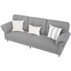 84-Inch Teddy Fleece Sofa for Living Room – Minimalist Small Couch with Removable Pillows, Curved Armrests & Convenient Side Pockets, White - 2 of 4