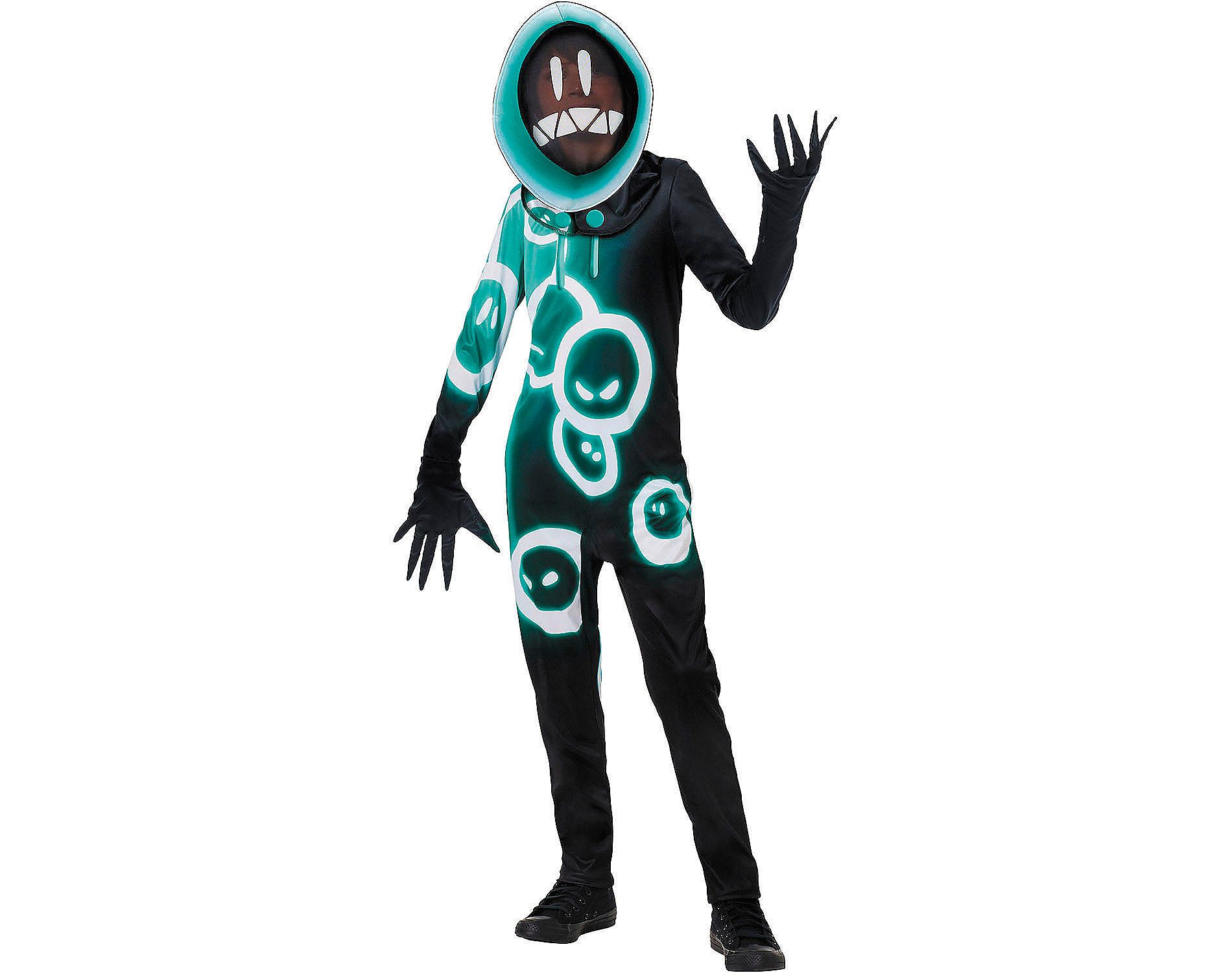 Fortnite Boys' Grimey Halloween Costume Jumpsuit - Black Small 4-6