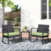 Aoodor Patio Chair Cushions Set of 2, Water Resistant Outdoor Seat Cushions with Handle and Ties, Square Corner Cushions for Patio Furniture - 2 of 4