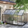 Outsunny Polycarbonate Greenhouse, Heavy Duty Outdoor Aluminum Walk-in Green House Kit with Vent & Door for Backyard Garden - 3 of 4