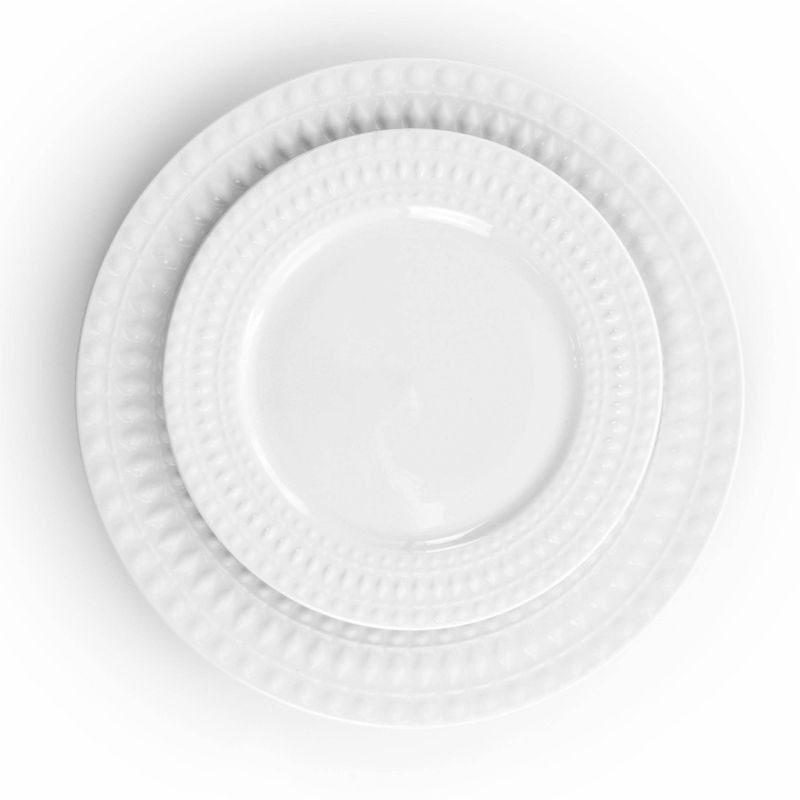 16pc Porcelain Cara Round Dinnerware Set White - Elama, 4 of 8