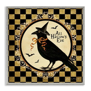 Stupell Industries All Hallow's Eve Halloween Crow Framed Giclee Art - 1 of 4