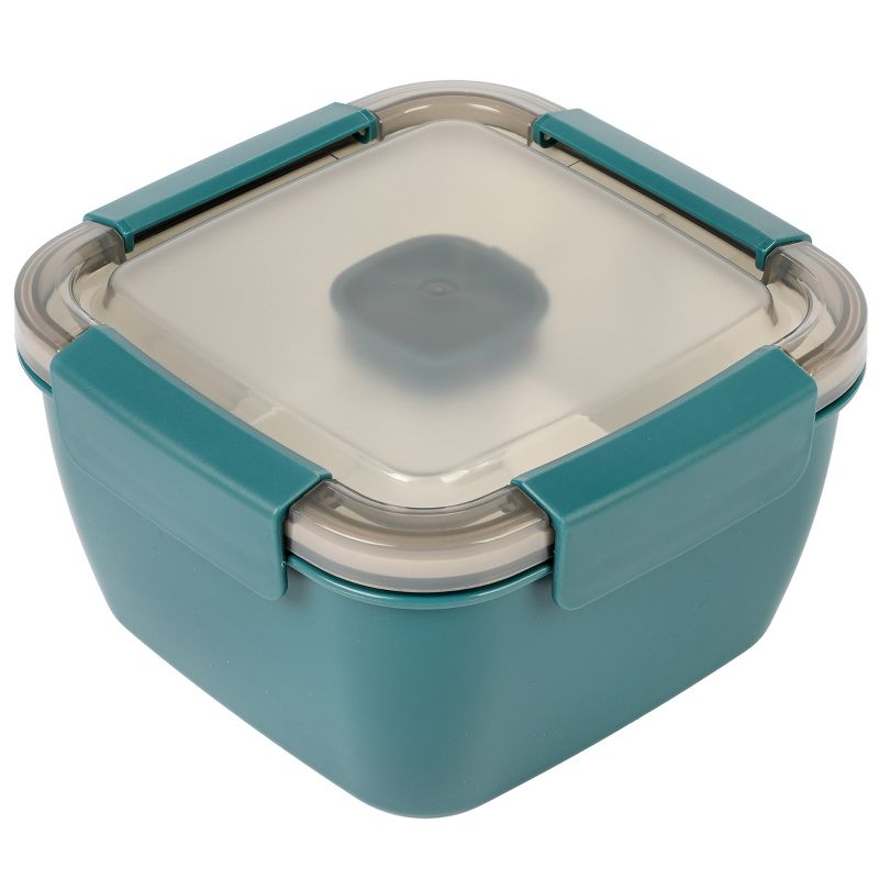 Spice by Tia Mowry Spicy Thyme 6.85in Lunch Box Container with Spork in Dark Teal, 1 of 8
