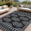 Outdoor Rug Vintage Carpet Waterproof Plastic Straw Rug UV-Resistant Reversible Mat for Camping RV Porch Deck Balcony Beach - 2 of 4