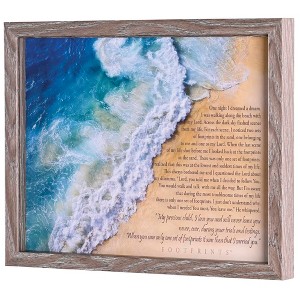 Dicksons FRMWDWG-1411-76 Footprints In The Sand Poem Woodgrain 12 x 15 Wood And Glass Shadow Box Style Framed Wall Art - 1 of 3