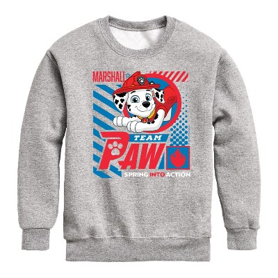 Paw Patrol Brandclub Paw Patrol Team Paw Marshall Graphic Long Sleeve Fleece Sweatshirt Athletic Heather 2T