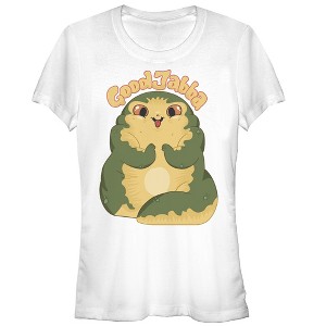 Juniors Womens Star Wars Good Jabba the Hutt Cartoon T-Shirt - 1 of 3