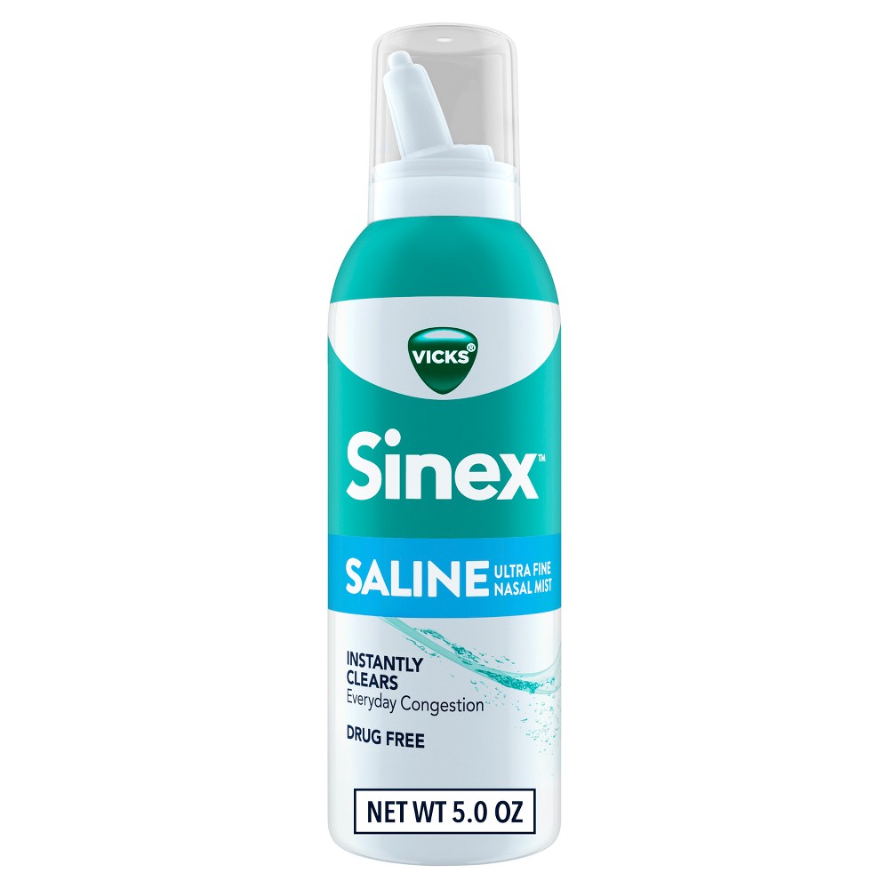 Vicks Sinex Saline Ultra Fine Nasal Mist 5 fl oz (148 mL) product package