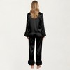 Anna-Kaci Lounge Women's Long Sleeve Pajama Set with Soft Button Front Top and Ruffled Cuff Trim Straight-Leg Pants - 4 of 4