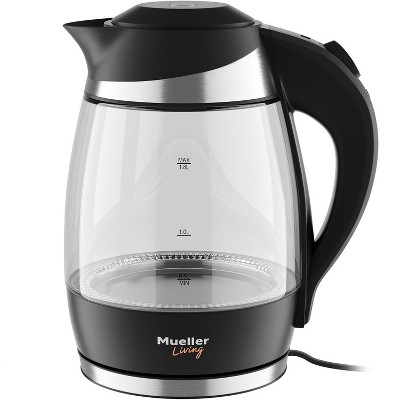 Mueller 1.8L Borosilicate Glass Electric Kettle with LED Light