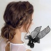 Unique Bargains Women's Fashion Faux Pearl Bow Hair Scrunchies Black 1 Pc - 2 of 3