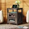 GALAXHERO Modern Farmhouse End Table – Nightstand with USB Charging Station, 2 Storage Drawers & Open Shelf - 2 of 4