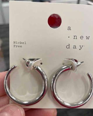 Sterling Silver Twist Hoop Earrings - A New Day™ Silver : Target